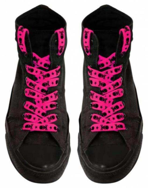 Schnürsenkel Pink Totenköpfe