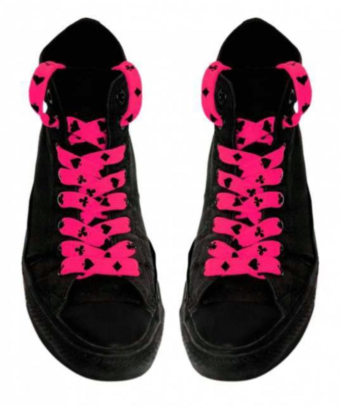 Schnürsenkel Karten Symbole - Neon Pink