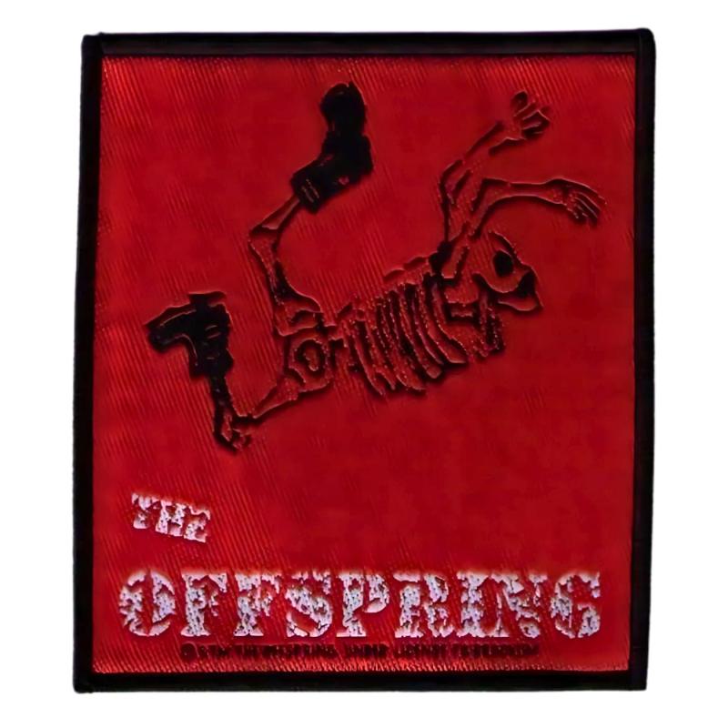 Roter The Offspring Patch mit Skeleton-Diver Motiv – Punkrock Style für Kutte oder Tasche