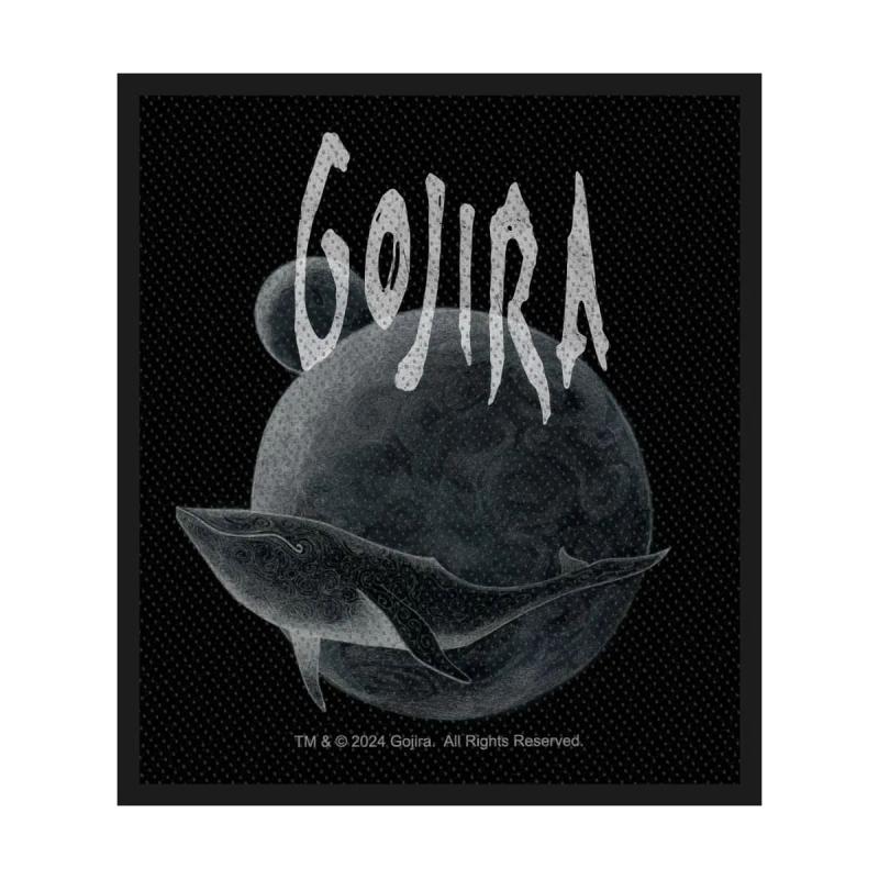 GOJIRA patch – From Mars to Sirius – whale and planet artwork – black patch, 100% polyester – 8.5 x 10 cm