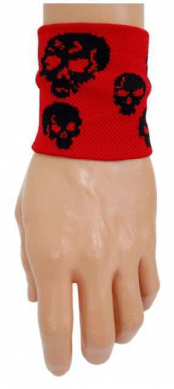 Rotes Schweißband Mit Totenkopf