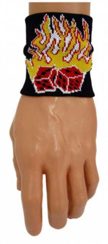 Schweißband Schwarz Würfel