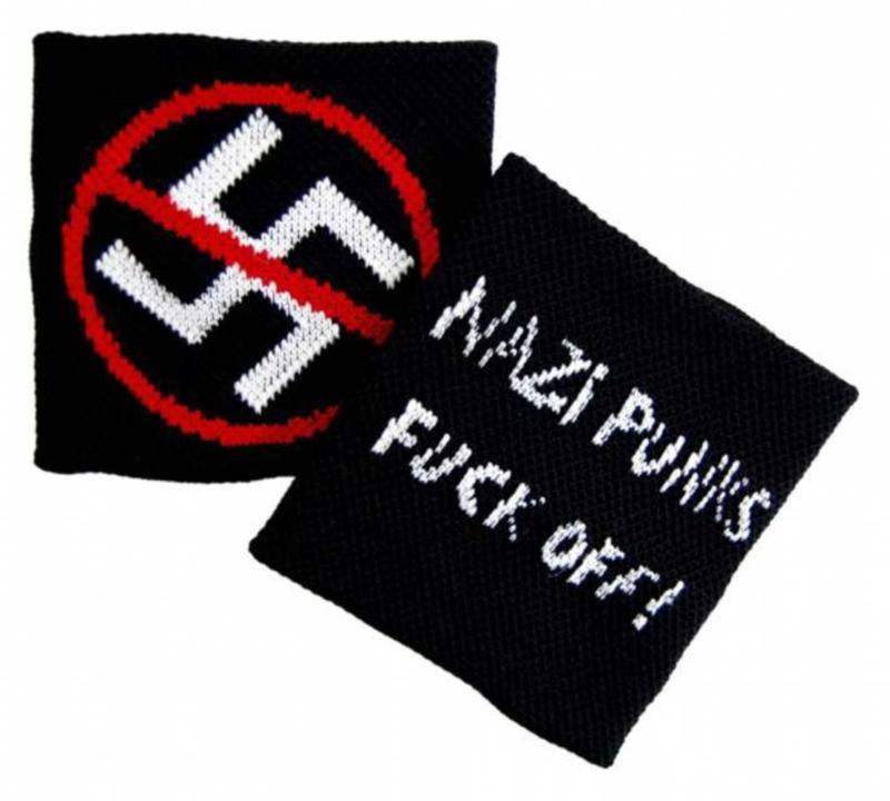 Schweißband Schwarz Gegen Nazi