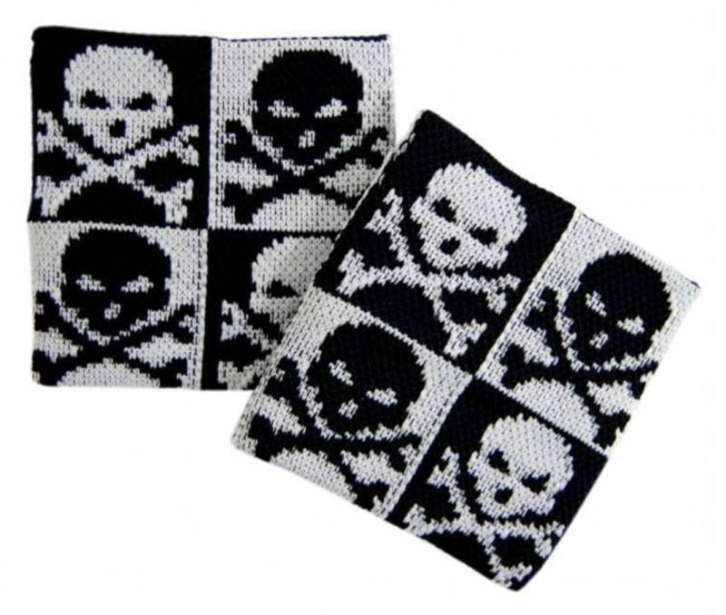 Sweatband Skulls Black White