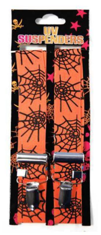 Hosenträger Neon Orange Mit Spinnennetz