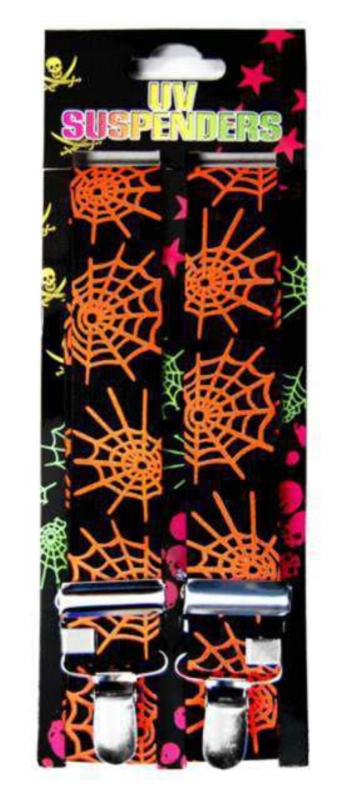 Spinnennetz Hosenträger Schwarz Und Neon Gelb