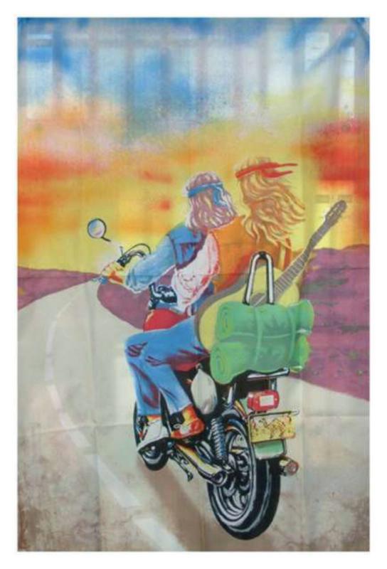 Hippies On Bike Posterfahne