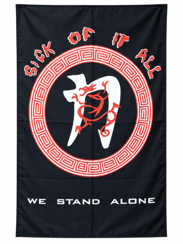 Sick Of It All We Stand Alone wall flag with hardcore band design