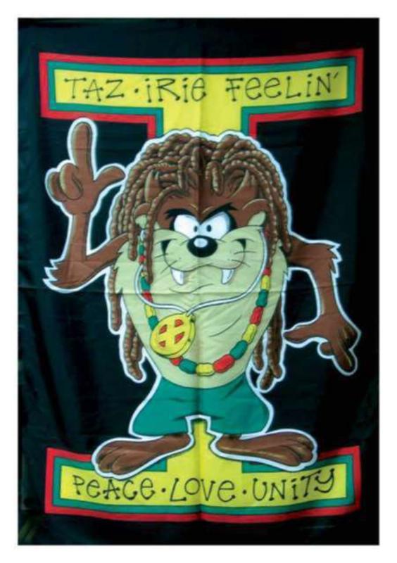 Looney Tunes Taz Peace Love Unity Posterfahne