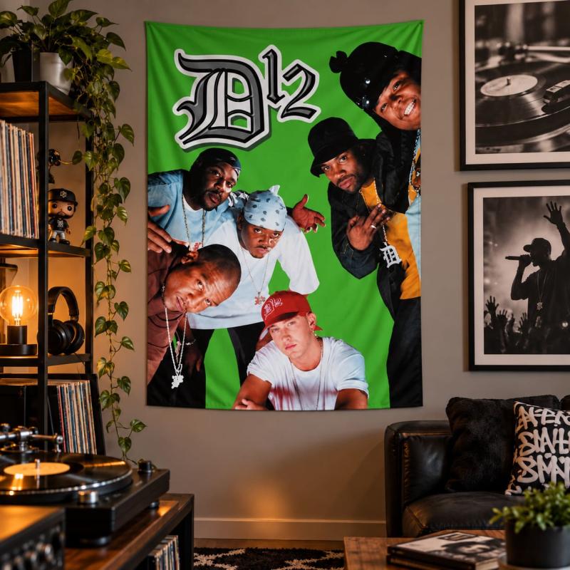 D12 Devil’s Night Posterfahne mit Eminem und D12 Gruppenfoto