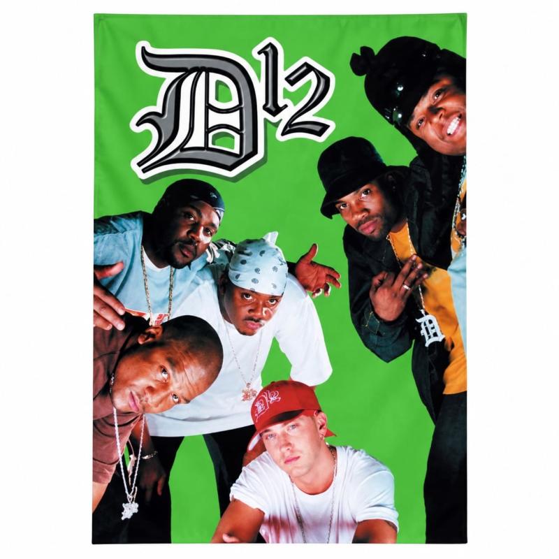 D12 Posterfahne mit großem Logo und Gruppenmotiv aus der Devil’s-Night-Ära