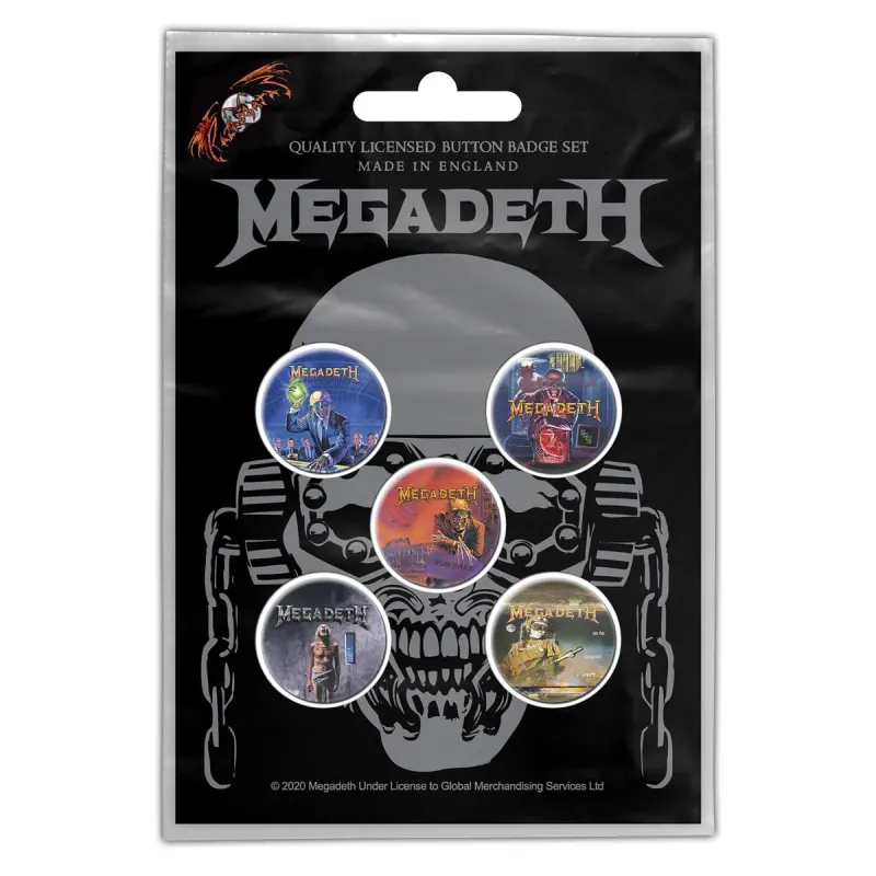 Megadeth Vic Rattlehead Button-Set mit 5 Button-Badges