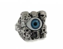 Skulls Blue Eye Ring