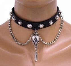 Gothic Halsband Totenkopf Mit Patrone