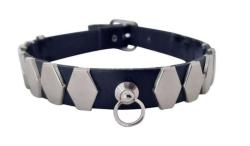 Gothic Halsband Hexagon Nieten & Ring
