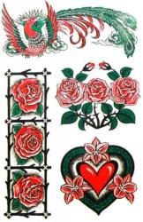 Temporäres Tattoo Rosen Herz