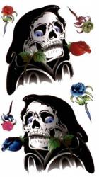 Tattoo Aufkleber Totenkopf Rose