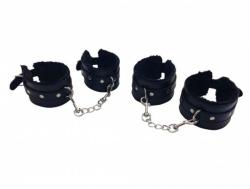 Black Wrist and Ankle Bondage Set