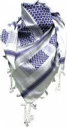 Palestinian Scarf White Blue