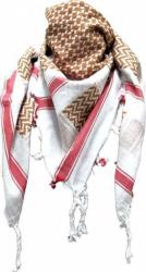 Palestinian Scarf White Brown Red