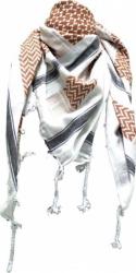 Arafat Scarf White Brown Black