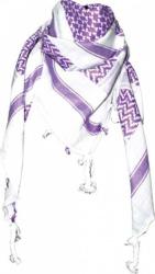 Palestinian Scarf White Purple