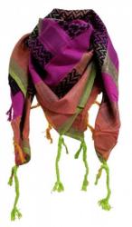 Palestinian Scarf Magenta Orange Yellow Green