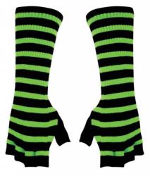 Armstulpen Handschuhe Neon Grün Gestreift