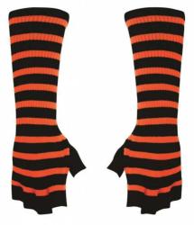 Fingerlose Armstulpen Orange Gestreift