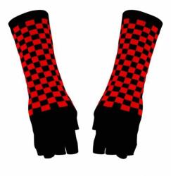 Fingerlose Armstulpen Schwarz Rot Kariert