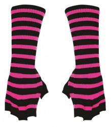 Handschuhe Armwärmer Pinke Streifen