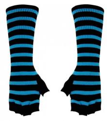 Stulpen Handschuhe Blau Gestreift