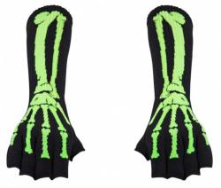 Armstulpen Handschuhe Grüne Skelett Hand