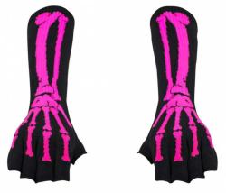 Armstulpen Handschuhe Pinke Skelett Hand