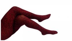 Strumpfhose Leoparden Design in Rot