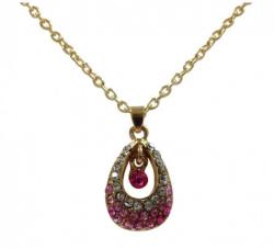 Necklace With Pink Drop Pendant
