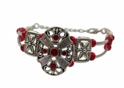 Jewelry Bracelet Bohemian Silver Red