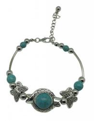 Boho Jewelry Bracelet Silver Turquoise