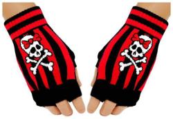 Gestreifte Fingerlose Handschuhe Totenköpfe für Teens