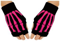 Fingerlose Pinke Skelett Handschuhe