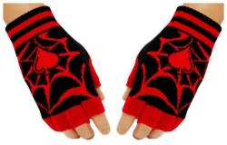 Schwarze Fingerlose Handschuhe Spinnennetz