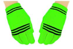 Grüne Handschuhe Schwarze Streifen
