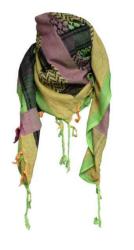 Palestinian Scarf Green Yellow Brown