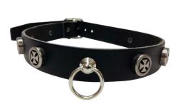 Gothic Halsband Eisernes Kreuz & Ring