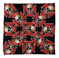 Biker Bandana Scarf Iron Crosses & Skulls