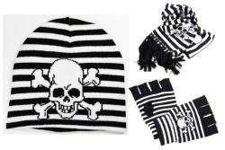 Schal Set Streifen & Totenkopf