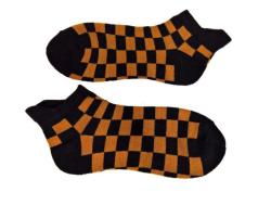 Sneaker Socken Orange Karomuster