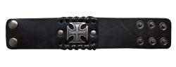 Lederarmband Schwarz Eisernes Kreuz