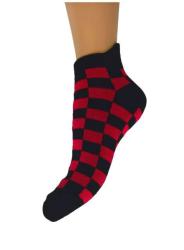 Sneaker Socken Schachmuster Rot