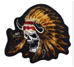 Aufnäher Indianer Totenkopf
